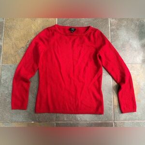Talbots 100%  Cashmere Red Crew Neck Sweater Petite Size P